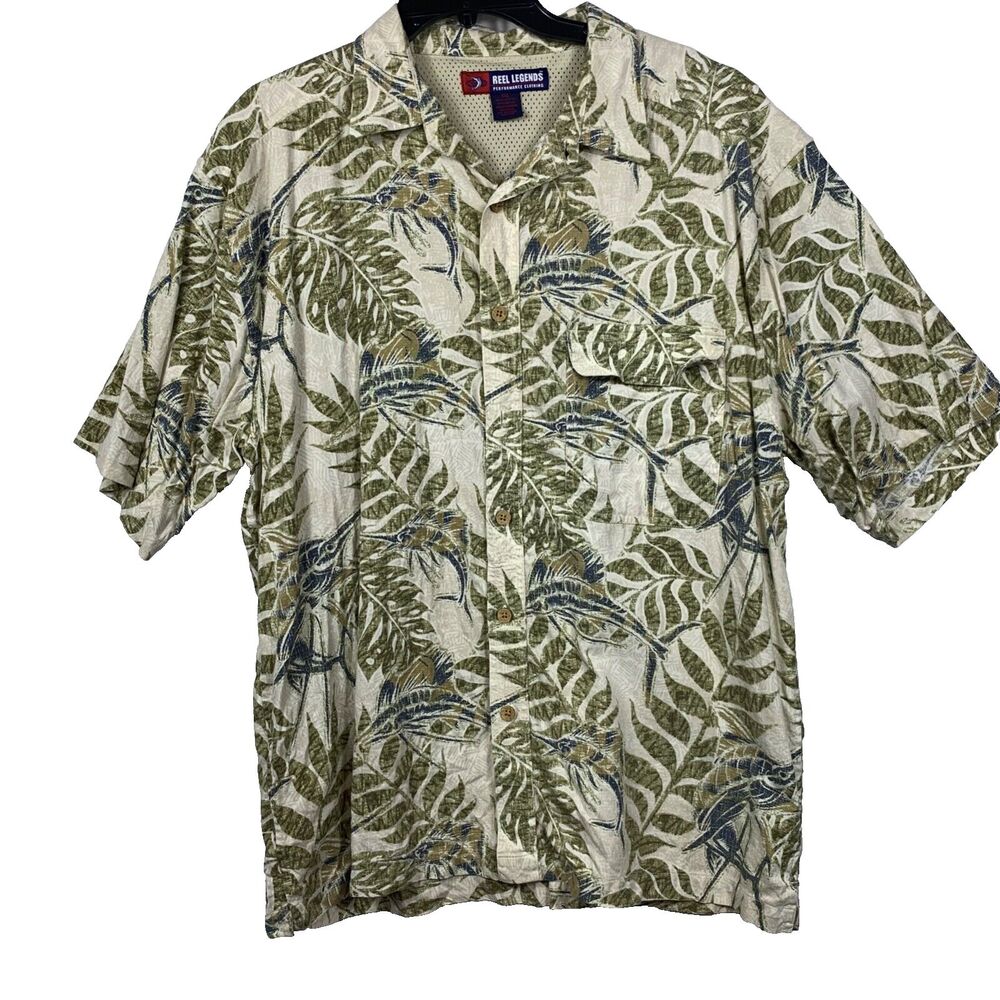 Reel Legends Performance clothing Shirt Mens XXL hawaiian short sleeve